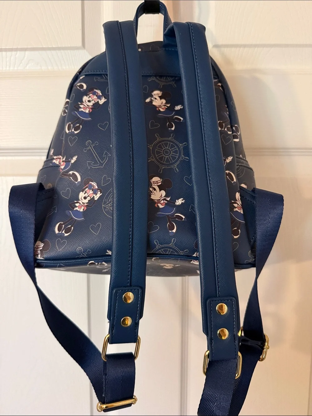 Disney Cruise line Loungefly Navy Minnie Mouse Nautical Mini Backpack - Picture 2 of 4